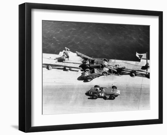 A Crash at the Monaco Grand Prix, 1957-null-Framed Photographic Print