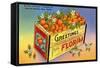 A Crate of Oranges From Florida-null-Framed Stretched Canvas