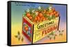 A Crate of Oranges From Florida-null-Framed Stretched Canvas