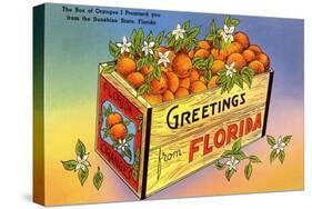 A Crate of Oranges From Florida-null-Stretched Canvas