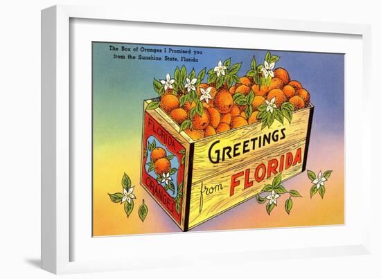 A Crate of Oranges From Florida-null-Framed Art Print