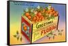 A Crate of Oranges From Florida-null-Framed Stretched Canvas