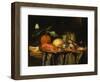 A Crayfish, Prawns and a Lemon on a Pewter Plate on a Draped Table-Jan Davidsz de Heem-Framed Giclee Print