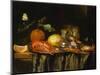 A Crayfish, Prawns and a Lemon on a Pewter Plate on a Draped Table-Jan Davidsz de Heem-Mounted Giclee Print