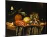 A Crayfish, Prawns and a Lemon on a Pewter Plate on a Draped Table-Jan Davidsz de Heem-Mounted Giclee Print