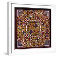 A Crazy Quilt Pattern Coverlet, 1880-1890-null-Framed Giclee Print