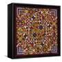 A Crazy Quilt Pattern Coverlet, 1880-1890-null-Framed Stretched Canvas