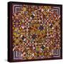 A Crazy Quilt Pattern Coverlet, 1880-1890-null-Stretched Canvas