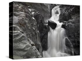 A Creek Rages Through a Narrow Bedrock Canyon Above Portage Lake, Chugach State Park, Alaska.-Ethan Welty-Stretched Canvas