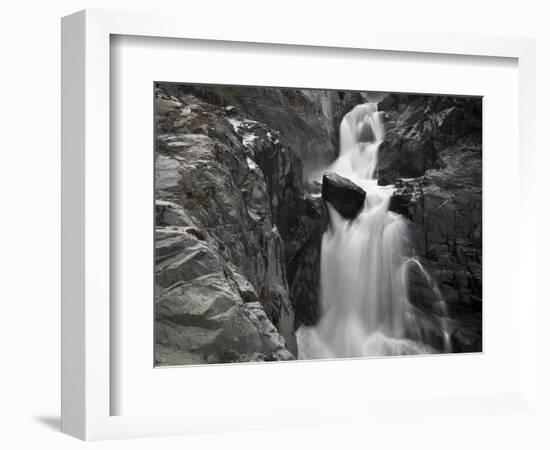 A Creek Rages Through a Narrow Bedrock Canyon Above Portage Lake, Chugach State Park, Alaska.-Ethan Welty-Framed Photographic Print