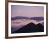 A Crescent Moon Rises over Clouds and Mountains at Twilight in Glacier Peak Wilderness, Washington.-Ethan Welty-Framed Photographic Print