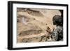 A Crew Chief Monitors the Surroundings from a Sa 330 Puma Helicopter-null-Framed Photographic Print