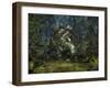 A Crichtonsaurus Crosses Paths with a Pair of Frogs Within a Cretaceous Forest-Stocktrek Images-Framed Photographic Print
