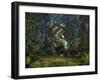 A Crichtonsaurus Crosses Paths with a Pair of Frogs Within a Cretaceous Forest-Stocktrek Images-Framed Photographic Print
