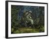 A Crichtonsaurus Crosses Paths with a Pair of Frogs Within a Cretaceous Forest-Stocktrek Images-Framed Photographic Print