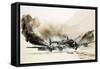 A Crippled Halifax Bomber Lands on the Ice-null-Framed Stretched Canvas