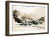 A Crippled Halifax Bomber Lands on the Ice-null-Framed Giclee Print