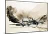 A Crippled Halifax Bomber Lands on the Ice-null-Mounted Giclee Print