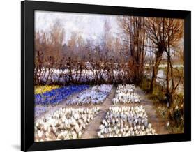 A Crocus Field in Spring, C.1889-George Hitchcock-Framed Giclee Print