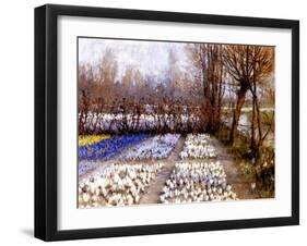 A Crocus Field in Spring, C.1889-George Hitchcock-Framed Giclee Print