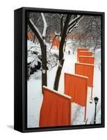 A Cross Country Skier Slides Through a Section of the Gates-null-Framed Stretched Canvas