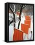 A Cross Country Skier Slides Through a Section of the Gates-null-Framed Stretched Canvas