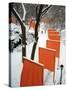 A Cross Country Skier Slides Through a Section of the Gates-null-Stretched Canvas