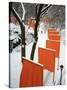 A Cross Country Skier Slides Through a Section of the Gates-null-Stretched Canvas