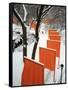 A Cross Country Skier Slides Through a Section of the Gates-null-Framed Stretched Canvas