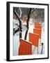 A Cross Country Skier Slides Through a Section of the Gates-null-Framed Premium Photographic Print