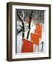 A Cross Country Skier Slides Through a Section of the Gates-null-Framed Premium Photographic Print
