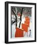 A Cross Country Skier Slides Through a Section of the Gates-null-Framed Premium Photographic Print