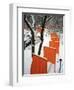 A Cross Country Skier Slides Through a Section of the Gates-null-Framed Photographic Print