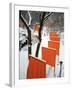 A Cross Country Skier Slides Through a Section of the Gates-null-Framed Photographic Print