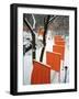 A Cross Country Skier Slides Through a Section of the Gates-null-Framed Photographic Print