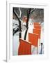 A Cross Country Skier Slides Through a Section of the Gates-null-Framed Photographic Print