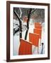 A Cross Country Skier Slides Through a Section of the Gates-null-Framed Photographic Print