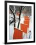 A Cross Country Skier Slides Through a Section of the Gates-null-Framed Photographic Print