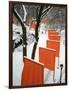 A Cross Country Skier Slides Through a Section of the Gates-null-Framed Photographic Print