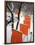 A Cross Country Skier Slides Through a Section of the Gates-null-Framed Photographic Print