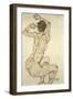 A Crouching Nude, 1915-Egon Schiele-Framed Giclee Print