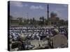 A Crowd of Iraqi Protesters Pray in Front of a U.S. Military Checkpoint-null-Stretched Canvas