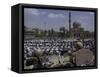 A Crowd of Iraqi Protesters Pray in Front of a U.S. Military Checkpoint-null-Framed Stretched Canvas