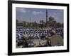 A Crowd of Iraqi Protesters Pray in Front of a U.S. Military Checkpoint-null-Framed Photographic Print