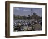 A Crowd of Iraqi Protesters Pray in Front of a U.S. Military Checkpoint-null-Framed Photographic Print