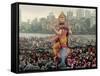 A Crowd of Revellers Carry a Statue of Ganesh-null-Framed Stretched Canvas