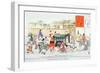A Crowded Street at Hei-An-Japanese School-Framed Giclee Print