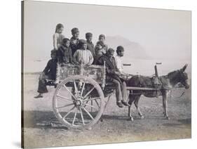 A Crowded Wagon Drawn by a Mule, Palermo, Sicily, c.1880-Giorgio Sommer-Stretched Canvas