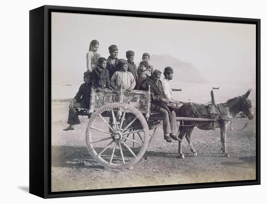A Crowded Wagon Drawn by a Mule, Palermo, Sicily, c.1880-Giorgio Sommer-Framed Stretched Canvas