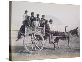 A Crowded Wagon Drawn by a Mule, Palermo, Sicily, c.1880-Giorgio Sommer-Stretched Canvas